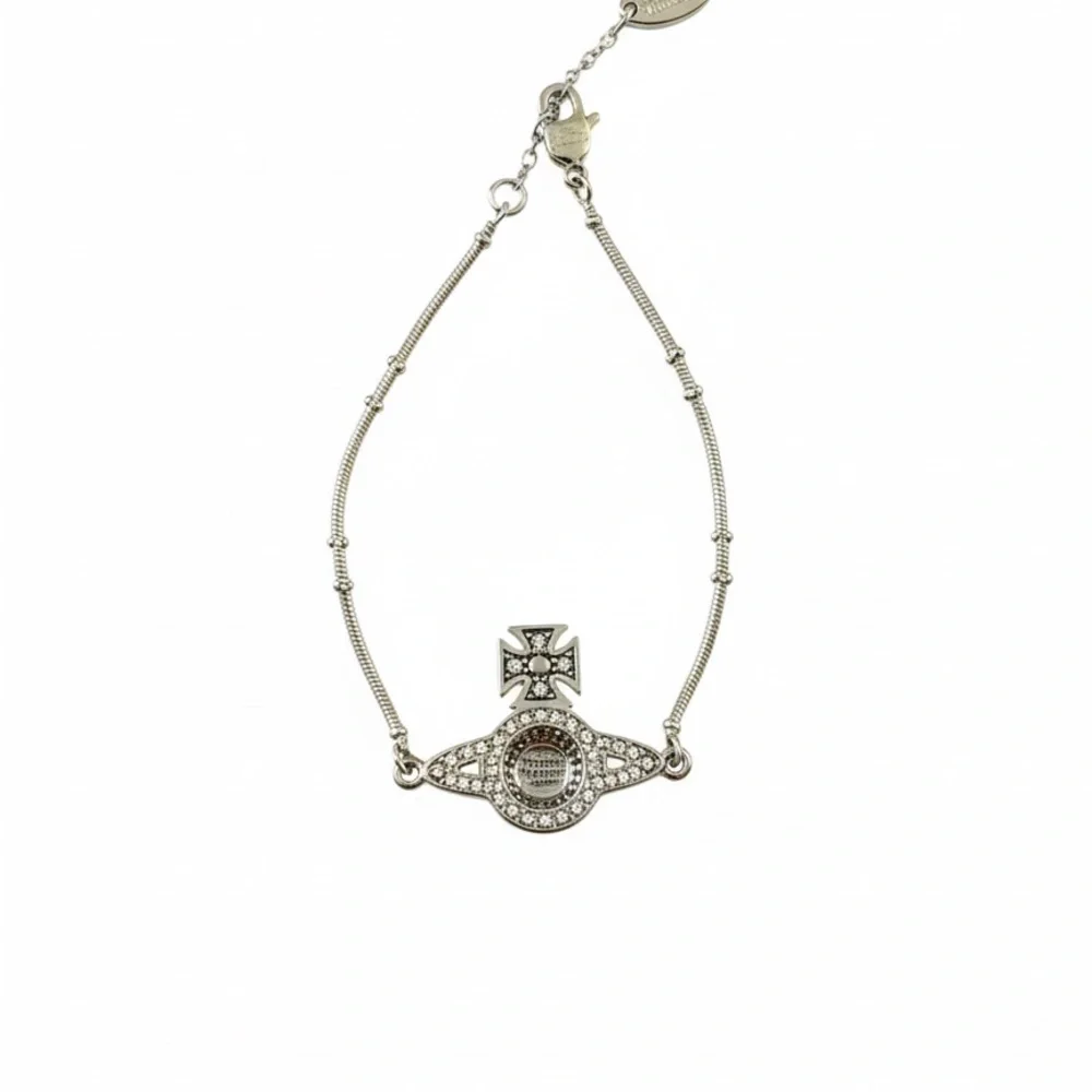 Authentic Vivienne Westwood Black and  Silver Bracelet